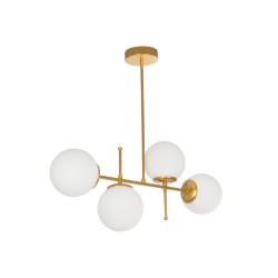 GLOBUS 203-0105 Μοντέρνο Φωτιστικό Οροφής με Ντουί 4 x E27 AC 220-240V IP20 - Λευκό & Χρυσό - Μ70 x Π15 x Υ34cm