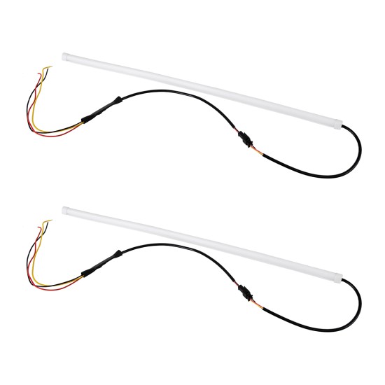 DRL 81724 Φώτα Ημέρας DRL & Φλας LED 8W/16W 700lm/1400lm 200° DC 12V Αδιάβροχο IP65 Ψυχρό Λευκό 6000K & Πορτοκαλί - Μ45 x Π1.3 x Υ1.3cm - Πακέτο 2 Τεμαχίων - 1 Χρόνο Εγγύηση