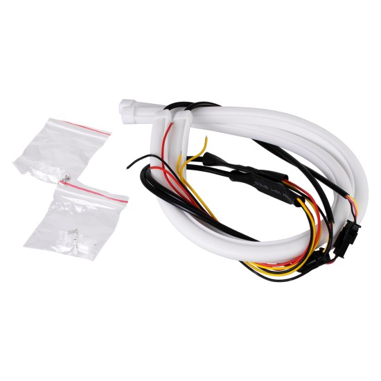 DRL 81724 Φώτα Ημέρας DRL & Φλας LED 8W/16W 700lm/1400lm 200° DC 12V Αδιάβροχο IP65 Ψυχρό Λευκό 6000K & Πορτοκαλί - Μ45 x Π1.3 x Υ1.3cm - Πακέτο 2 Τεμαχίων - 1 Χρόνο Εγγύηση