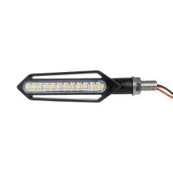 81756 ΣΕΤ 2 x Φλάς Μοτοσυκλέτας Universal Knife LED SMD 5050 1.2W/2.4W 216lm/432lm DC 12V 2 Λειτουργιών Κόκκινο για Πορείας-Stop & με Τρεχούμενο Εφέ Φωτισμού Πορτοκαλί για Φλας Αδιάβροχα IP65