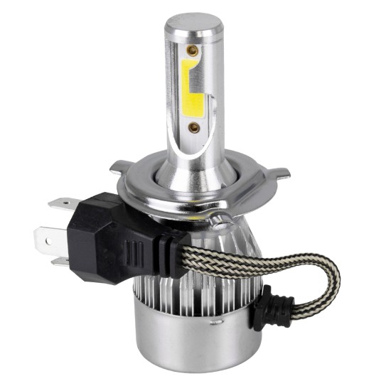 LEDKITC6 82002 Λάμπα H4 LED 24W/48W 3600lm/7200lm 360° DC 12-24V Αδιάβροχο IP65 Ψυχρό Λευκό 6000K - CREE COB Chip - Μ3.5 x Π3.5 x Υ9.5cm - Πακέτο 2 Τεμαχίων - 1 Χρόνο Εγγύηση