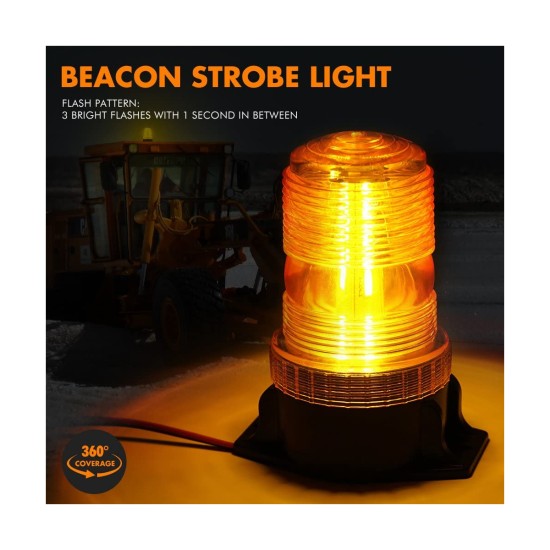 85195 PRO Series Φάρος Ασφαλείας για Περονοφόρα - Κλαρκ - Αυτοκίνητα & Φορτηγά STROBE LED SMD 5730 40W DC 10-110V Αδιάβροχος IP65 Πορτοκαλί