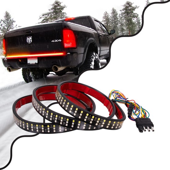 85330 Car Backlit LED Strip Εύκαμπτη Ταινία 150cm Σήμανσης DRL Αυτοκινήτου 6 Προγραμμάτων Φωτισμού LED SMD 2835 80W DC 12V Αδιάβροχη IP68 Πορτοκαλί - Κόκκινο - Ψυχρό Λευκό 6000K