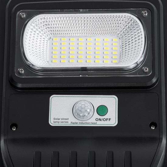 STREETB 85341 Φωτιστικό Δρόμου LED 30W 1500lm 120° DC 5V με Ενσωματωμένο Φωτοβολταϊκό Panel 6V 6W & Επαναφορτιζόμενη Μπαταρία Li-ion 3.2V 5000mAh με Αισθητήρα Κίνησης-Ημέρας-Νύχτας Αδιάβροχο IP65 Ψυχρό Λευκό 6000K - Μαύρο - Μ20 x Π40 x Υ6cm - 2 Χρόνια