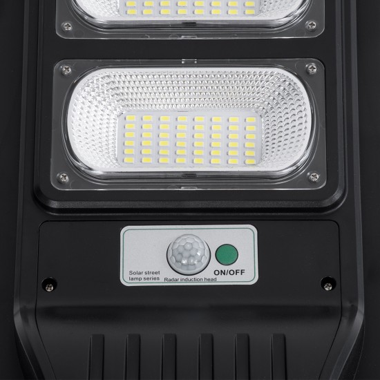 STREETB 85342 Φωτιστικό Δρόμου LED 60W 3000lm 120° DC 5V με Ενσωματωμένο Φωτοβολταϊκό Panel 6V 9W & Επαναφορτιζόμενη Μπαταρία Li-ion 3.2V 9000mAh με Αισθητήρα Κίνησης-Ημέρας-Νύχτας Αδιάβροχο IP65 Ψυχρό Λευκό 6000K - Μαύρο - Μ22 x Π50 x Υ6cm - 2 Χρόνια