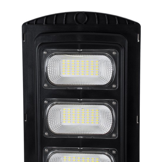 STREETA 85345 Professional LED Solar Street Light Αυτόνομο Ηλιακό Φωτιστικό Δρόμου 150W 1500lm 240 x LED SMD 5730 με Ενσωματωμένο Φωτοβολταϊκό Panel 6V 18W & Επαναφορτιζόμενη Μπαταρία Li-ion 3.2V 20000mAh με Αισθητήρα Ημέρας-Νύχτας & PIR Αισθητήρα