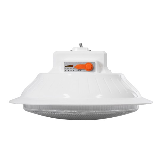 SOLARLAMP 85350 Λάμπα LED 100W 1000lm 140° DC 5V Powerbank με φορτιστή USB, Φωτοβολταϊκό Panel 6V 12W & Επαναφορτιζόμενη Μπαταρία Li-ion 3.2V 5000mAh Αδιάβροχο IP54 Ρυθμιζόμενο Λευκό CCT με On/Off 2700K/4500K/6000K Dimmable - Μ23 x Π23 x Υ12cm - 2 Χρό