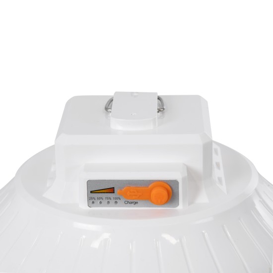 SOLARLAMP 85350 Λάμπα LED 100W 1000lm 140° DC 5V Powerbank με φορτιστή USB, Φωτοβολταϊκό Panel 6V 12W & Επαναφορτιζόμενη Μπαταρία Li-ion 3.2V 5000mAh Αδιάβροχο IP54 Ρυθμιζόμενο Λευκό CCT με On/Off 2700K/4500K/6000K Dimmable - Μ23 x Π23 x Υ12cm - 2 Χρό