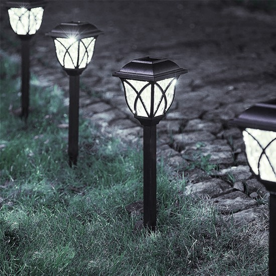 85703 ΣΕΤ 6 Τεμαχίων Αυτόνομα Ηλιακά Φωτιστικά LED SMD 1W 100lm με Ενσωματωμένη Μπαταρία 600mAh - Φωτοβολταϊκό Πάνελ με Αισθητήρα Ημέρας-Νύχτας Αδιάβροχο IP65 Φανάρι Κήπου Τετράγωνο Ψυχρό Λευκό 6000K