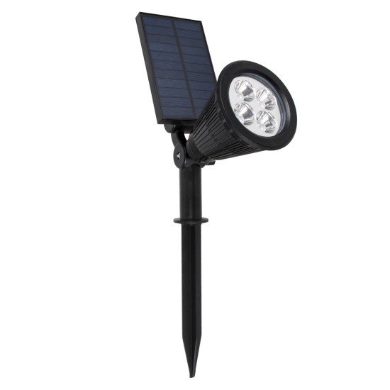 85710 Μαύρο Προβολάκι Σποτ Κήπου Πλαστικό Καρφωτό LED HIGH POWER 8W 800lm με Ενσωματωμένη Μπαταρία 2200mAh - Φωτοβολταϊκό Πάνελ με Αισθητήρα Ημέρας-Νύχτας Αδιάβροχo IP67 Ψυχρό Λευκό 6000K