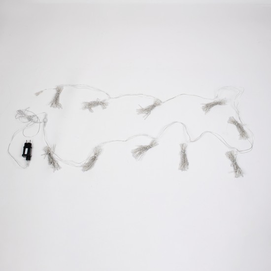 85828 Διακοσμητική Κουρτίνα 3 x 3 Μέτρα με Controller 8 Προγραμμάτων Εναλλαγών Φωτισμού - Επεκτεινόμενη 300 LED 3.6W AC 230V με Διάφανο Καλώδιο & Πρίζα Schuko Αδιάβροχη IP44 Ψυχρό Λευκό 6000K Μ3 x Υ3m