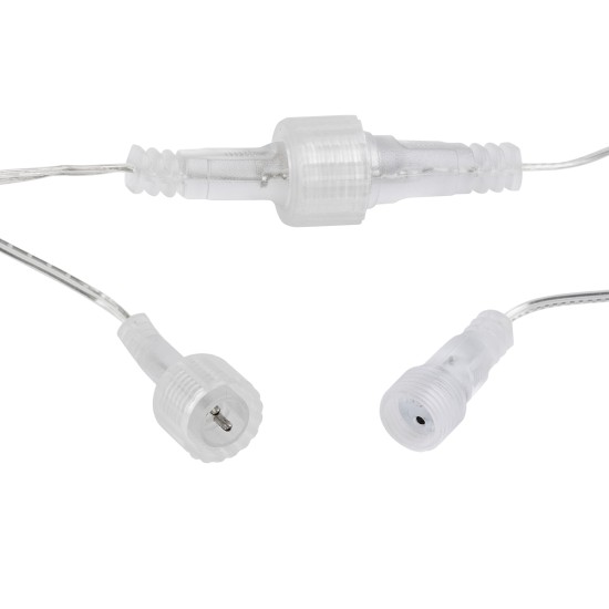 85828 Διακοσμητική Κουρτίνα 3 x 3 Μέτρα με Controller 8 Προγραμμάτων Εναλλαγών Φωτισμού - Επεκτεινόμενη 300 LED 3.6W AC 230V με Διάφανο Καλώδιο & Πρίζα Schuko Αδιάβροχη IP44 Ψυχρό Λευκό 6000K Μ3 x Υ3m