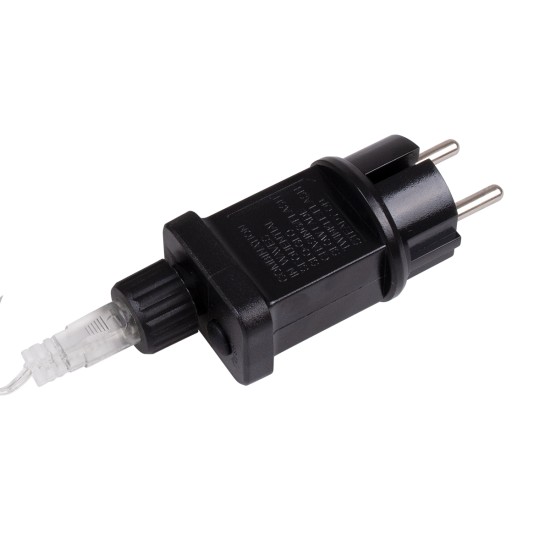 85833 Διακοσμητική Γιρλάντα 13 Μέτρα με Controller 8 Προγραμμάτων Εναλλαγών Φωτισμού - Επεκτεινόμενη 100 LED 3.6W AC 230V με Διάφανο Καλώδιο & Πρίζα Schuko Αδιάβροχη IP44 Θερμό Λευκό 3000K Μ13m