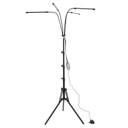 85956 Grow Light Full Spectrum LED Φωτιστικό Ανάπτυξης Φυτών Γλάστρας με 4 Κινούμενες Κεφαλές & Τρίποδο 150cm SMD 2835 20W 180° AC230V IP20 με Dimmer & Timer Εσωτερικού Χώρου για Κάλυψη Επιφάνειας 1m x 1m Πλήρους Φάσματος Φωτισμού