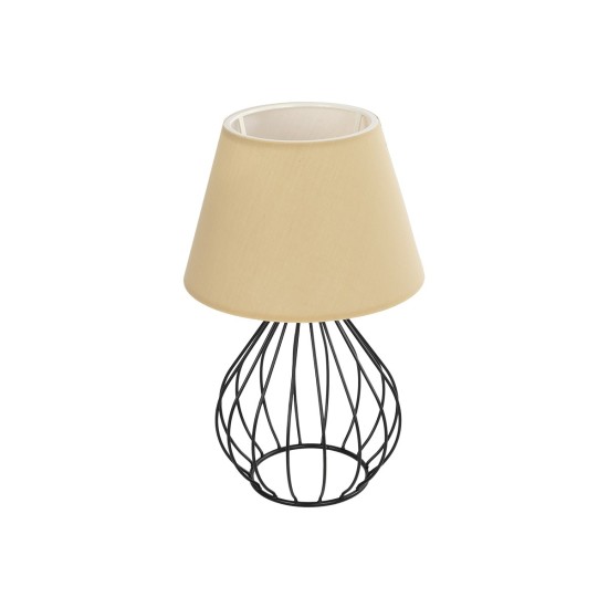 CLASS 204-0079 Μοντέρνο Επιτραπέζιο Φωτιστικό Πορτατίφ με Ντουί 1 x E27 AC 220-240V IP20 - Μαύρο & Μπεζ - Μ22 x Π22 x Υ36cm