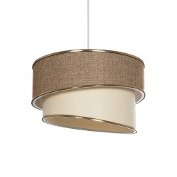 SONIA 203-0121 Μοντέρνο Κρεμαστό Φωτιστικό Οροφής με Ντουί 1 x E27 AC 220-240V IP20 - Μπεζ & Χρυσό - Μ30 x Π30 x Υ24cm