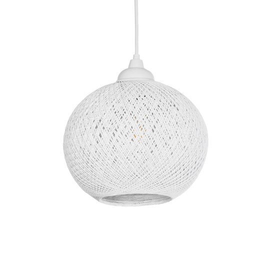 SOLEI 205-0009 Boho Κρεμαστό Φωτιστικό Οροφής με Ντουί 1 x E27 AC 220-240V IP20 - Λευκό - M20 x Π20 x Υ25cm