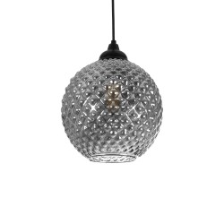 KEGEL 206-0003 Μοντέρνο Κρεμαστό Φωτιστικό Οροφής με Ντουί 1 x E27 AC 220-240V IP20 - Μαύρο Φιμέ - Μ20 x Π20 x Υ20cm