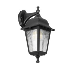 SOLME 203-0211 Vintage Φωτιστικό Τοίχου - Απλίκα με Ντουί 1 x E27 AC 220-240V IP44 - Μαύρο - Μ15 x Π20 x Υ35cm