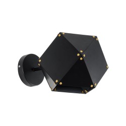 WELLES 00794 Μοντέρνο Φωτιστικό Τοίχου - Απλίκα με Ντουί 1 x E14 AC 220-240V IP20 - Μαύρο - Μ17 x Π28 x Υ17cm