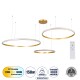 DIAMOND TRIO 61147 Μοντέρνο Κρεμαστό Φωτιστικό Οροφής LED 150W 18379lm 360° AC 220-240V IP20 Ρυθμιζόμενο Λευκό CCT με Χειριστήριο από 2700K έως 6000K Dimmable - Lumileds SMD Chip - Χρυσό Βούρτσας - Μ170 x Π170 x Υ60cm - 3 Χρόνια Εγγύηση