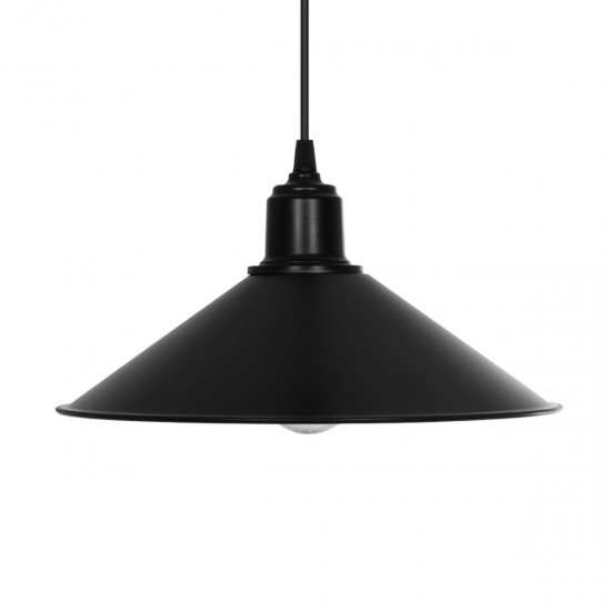 FERRO 203-0084 Μοντέρνο Κρεμαστό Φωτιστικό Οροφής με Ντουί 1 x E27 AC 220-240V IP20 - Μαύρο - Μ30 x Π30 x Υ15cm