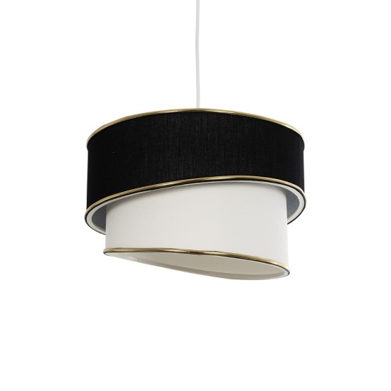 CYCLOP 204-0103 Μοντέρνο Κρεμαστό Φωτιστικό Οροφής με Ντουί 1 x E27 AC 220-240V IP20 - Μαύρο & Λευκό - Μ31 x Π31 x Υ21cm