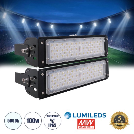 GOLIATH 90100-2 Προβολέας Γηπέδου LED 100W 16000lm SDCM<5 75°*135° Fish Eye Lens AC 100-277V Αδιάβροχο IP65 IK08 Ψυχρό Λευκό 5000K - LUMILEDs SMD Chip & MEANWELL Driver - Μαύρο Χυτό Αλουμίνιο - Μ32 x Π12 x Υ18cm - 5 Χρόνια Εγγύηση GOLIATH 90100-2 Προβολέας Γηπέδου LED 100W 16000lm SDCM<5 75°*135° Fish Eye Lens AC 100-277V Αδιάβροχο IP65 IK08 Ψυχρό Λευκό 5000K - LUMILEDs SMD Chip & MEANWELL Driver - Μαύρο Χυτό Αλουμίνιο - Μ32 x Π12 x Υ18cm - 5 Χρόνια Εγγύηση