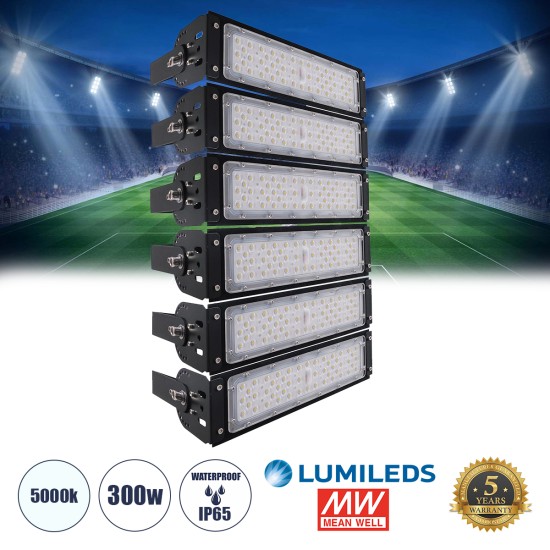 GOLIATH 90100-6 LED Προβολέας Γηπέδου - Φωτιστικό Tunnel 300W 48000LM 75°*135° AC 100-277V IP65 -  Ψυχρό Λευκό 5000K - MeanWell Driver & LumiLEDs Chip - 5 Years Warranty