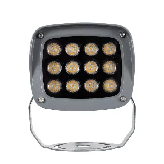 FLOODXENA 90121 Προβολέας Σποτ Wall Washer LED 12W 1320lm 10° AC 220-240V Αδιάβροχο IP65 Θερμό Λευκό 2700K - Bridgelux SMD Chip - Γκρι Ανθρακί - Μ13.5 x Π11.5 x Υ15cm - 3 Χρόνια Εγγύηση