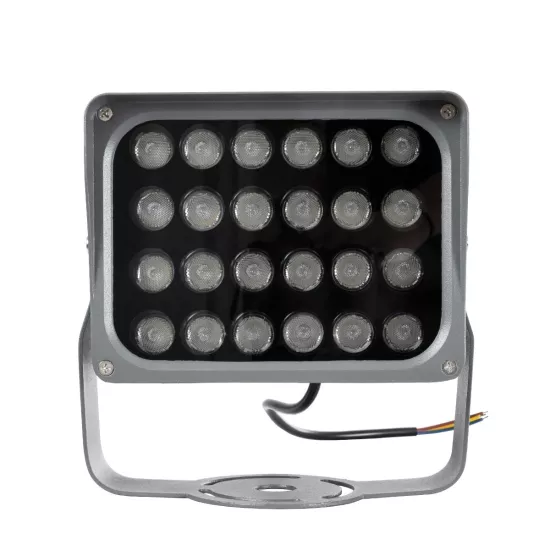 FLOODXENA 90132 Προβολέας Σποτ Wall Washer LED 24W 2040lm 10° AC 220-240V Αδιάβροχο IP65 Φούξια - Bridgelux SMD Chip - Γκρι Ανθρακί - Μ18 x Π13.5 x Υ18cm - 3 Χρόνια Εγγύηση