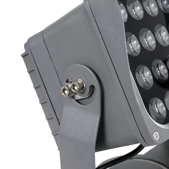 FLOODXENA 90132 Προβολέας Σποτ Wall Washer LED 24W 2040lm 10° AC 220-240V Αδιάβροχο IP65 Φούξια - Bridgelux SMD Chip - Γκρι Ανθρακί - Μ18 x Π13.5 x Υ18cm - 3 Χρόνια Εγγύηση