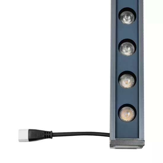 WASHERMARGO 90150 Μπάρα Φωτισμού Wall Washer LED 24W 2520lm 30° DC 24V Αδιάβροχο IP66 Ultra Θερμό Λευκό 2200K Dimmable - Bridgelux SMD Chip - Γκρι Ανθρακί - Μ100 x Π4 x Υ5cm - 3 Χρόνια Εγγύηση