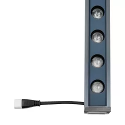 WASHERMARGO 90155 Μπάρα Φωτισμού Wall Washer LED 24W 2040lm 30° DC 24V Αδιάβροχο IP66 Ροζ Dimmable - Bridgelux SMD Chip - Γκρι Ανθρακί - Μ100 x Π4 x Υ5cm - 3 Χρόνια Εγγύηση