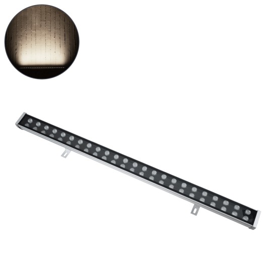 WASHER-NASIA 90159 Μπάρα Φωτισμού Wall Washer LED 48W 4560lm 15° DC 24V Αδιάβροχο IP67 Μ100 x Π6.5 x Υ6.6cm Φυσικό Λευκό 4000K - Γκρι Ανθρακί - 3 Χρόνια Εγγύηση