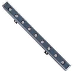 WASHERNAIA 90177 Μπάρα Φωτισμού Wall Washer LED 18W 1530lm 30° DC 24V Αδιάβροχο IP65 Πολύχρωμο RGBW Dimmable DMX512 - Bridgelux SMD Chip - Γκρι Ανθρακί - Μ50 x Π4 x Υ5cm - 3 Χρόνια Εγγύηση