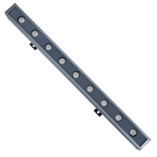 WASHERNAIA 90177 Μπάρα Φωτισμού Wall Washer LED 18W 1530lm 30° DC 24V Αδιάβροχο IP65 Πολύχρωμο RGBW Dimmable DMX512 - Bridgelux SMD Chip - Γκρι Ανθρακί - Μ50 x Π4 x Υ5cm - 3 Χρόνια Εγγύηση