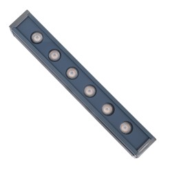 WASHERMARGO 90178 Μπάρα Φωτισμού Wall Washer LED 6W 630lm 30° DC 24V Αδιάβροχο IP65 Ultra Θερμό Λευκό 2200K Dimmable - Bridgelux SMD Chip - Γκρι Ανθρακί - Μ30 x Π4 x Υ5cm - 3 Χρόνια Εγγύηση