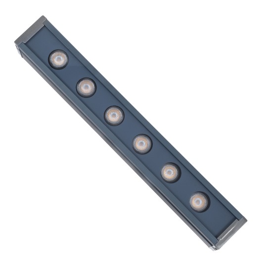 WASHERMARGO 90179 Μπάρα Φωτισμού Wall Washer LED 6W 660lm 30° DC 24V Αδιάβροχο IP65 Θερμό Λευκό 2700Κ Dimmable - Bridgelux SMD Chip - Γκρι Ανθρακί - Μ30 x Π4 x Υ5cm - 3 Χρόνια Εγγύηση