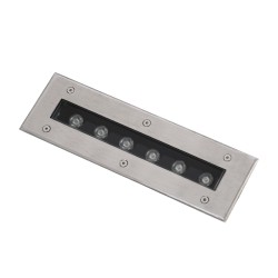 UNDERGROUND-REMVI 90190 Χωνευτή Μπάρα Φωτισμού Wall Washer LED 9W 990lm 10° DC 24V Αδιάβροχο IP68 Θερμό Λευκό 2700K Dimmable - Ανοξείδωτο Ατσάλι 304 - Μ30 x Π9 x Υ8.5cm / Q28.5 x 7.5cm - 3 Χρόνια Εγγύηση