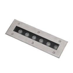 UNDERGROUND-REMVI 90191 Χωνευτή Μπάρα Φωτισμού Wall Washer LED 9W 765lm 10° DC 24V Αδιάβροχο IP68 RGBW Dimmable DMX512 - Ανοξείδωτο Ατσάλι 304 - Μ30 x Π9 x Υ8.5cm / Μ28.5 x Π7.5cm - 3 Χρόνια Εγγύηση
