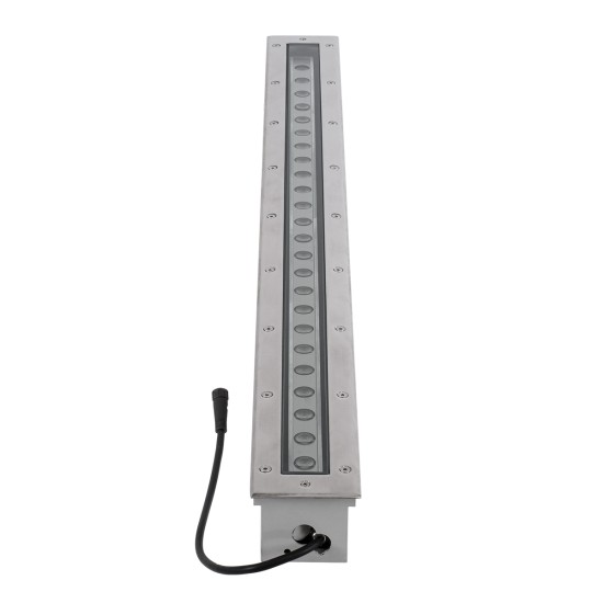 UNDERGROUND-PASSAGGIO 90197 Χωνευτό Φωτιστικό Wall Washer Δαπέδου LED 24W 2040lm 10° DC 24V Αδιάβροχο IP68 με Ρυθμιζόμενη Γωνία Φωτισμού L108 x W9 x H7.5cm RGBW DMX512 - Ανοξείδωτο Ατσάλι - 3 Years Warranty