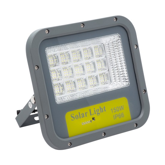 HECATE 90205 Αυτόνομος Ηλιακός Προβολέας LED SUPREME Series SMD 150W 15000lm με Ενσωματωμένη Μπαταρία 15000mAh - Φωτοβολταϊκό Πάνελ με Αισθητήρα Ημέρας-Νύχτας και Ασύρματο Χειριστήριο RF 2.4Ghz Αδιάβροχος IP66 Ψυχρό Λευκό 6000K - 3 Χρόνια Εγγύηση