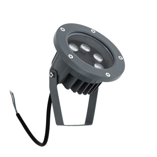 TREETZINA 90354 Φωτιστικό Σποτ για Φυτά - Δέντρα με Βάση Κήπου / Καρφωτό LED 6W 660lm 10° DC 24V Αδιάβροχο IP65 Θερμό Λευκό 2700K Dimmable - Bridgelux SMD Chip - Γκρι Ανθρακί - Μ14 x Π12.5 x Υ12.5cm - 3 Χρόνια Εγγύηση