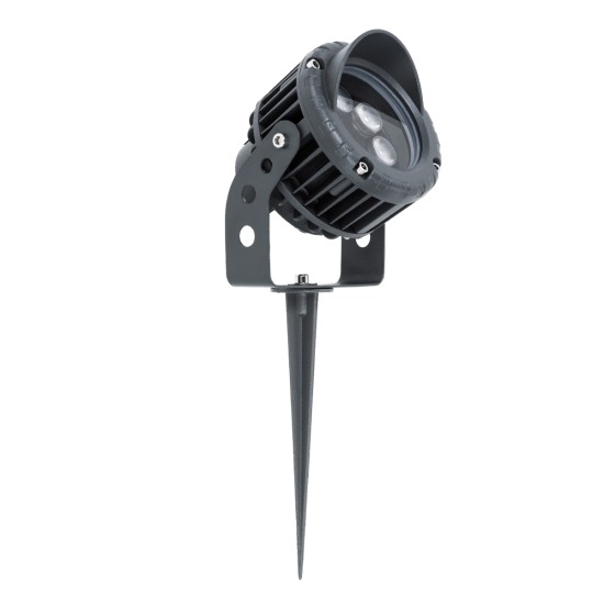 TREEVINA 90357 Φωτιστικό Σποτ με Αντιθαμβωτική Γρίλια για Φυτά - Δέντρα με Βάση Κήπου / Καρφωτό LED 6W 660lm 10° DC 24V Αδιάβροχο IP65 Θερμό Λευκό 2700K Dimmable - Bridgelux SMD Chip - Γκρι Ανθρακί - Μ13 x Π9.5 x Υ9.5cm - 3 Χρόνια Εγγύηση