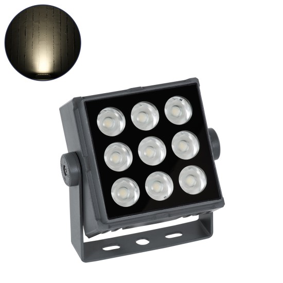 FLOOD-TINY 90369 Προβολέας Wall Washer για Φωτισμό Κτιρίων LED 27W 2565lm 3° DC 24V Αδιάβροχο IP65 L13.8 x W16.4 x H7cm Φυσικό Λευκό 4500K - Γκρι Ανθρακί - 3 Years Warranty