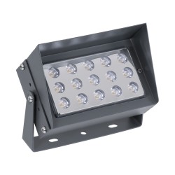 FLOODKAMY 90373 Προβολέας Σποτ Wall Washer με Αντιθαμβωτική Γρίλια LED 30W 3450lm 5° DC 24V Αδιάβροχο IP65 Φυσικό Λευκό 4500K Dimmable - Bridgelux SMD Chip - Γκρι Ανθρακί - Μ19.5 x Π10.7 x Υ9.5cm - 3 Χρόνια Εγγύηση