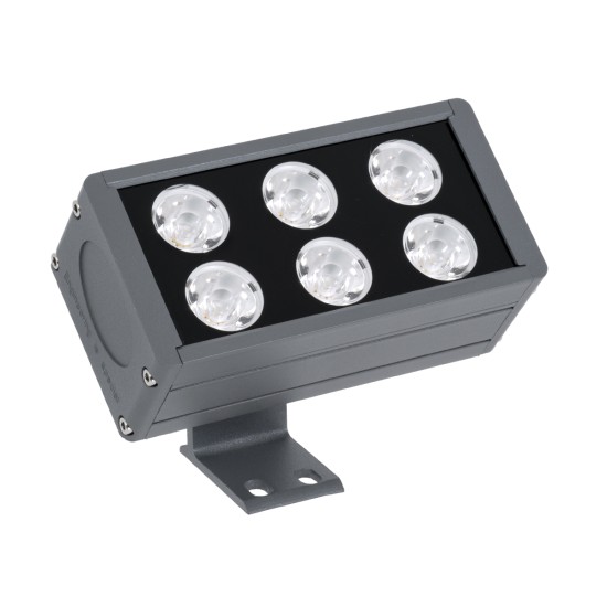 FLOOD-DANY 90376 Προβολέας Wall Washer για Φωτισμό Κτιρίων LED 24W 2280lm 5° DC 24V Αδιάβροχο IP65 Μ16 x Π9.5 x Υ7.5cm Φυσικό Λευκό 4500K - Γκρι Ανθρακί - 3 Χρόνια Εγγύηση