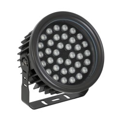 FLOODNEVA 90400 Προβολέας Σποτ Wall Washer LED 72W 6120lm 30° DC 24V Αδιάβροχο IP65 Πολύχρωμο RGBW Dimmable DMX512 - Bridgelux SMD Chip - Μαύρο - Μ24.5 x Π24.5 x Υ14.7cm - 3 Χρόνια Εγγύηση