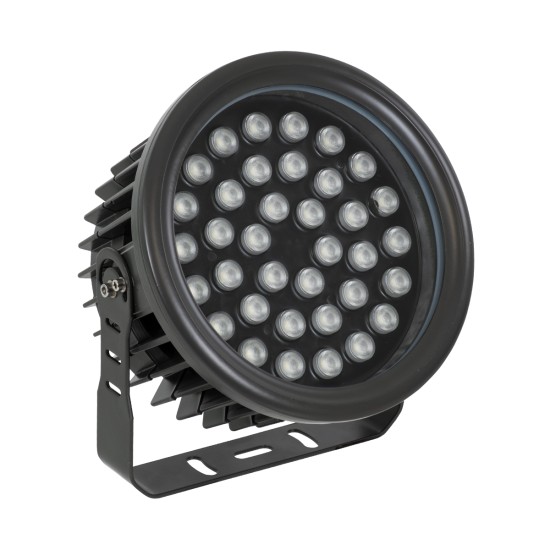 FLOOD-NEVA 90400 Προβολέας Σποτ Wall Washer LED 72W 6120lm 30° DC 24V Αδιάβροχο IP65 RGBW DMX512 Dimmable - Μαύρο - Μ24.5 x Π24.5 x Υ14.7cm - 3 Χρόνια Εγγύηση